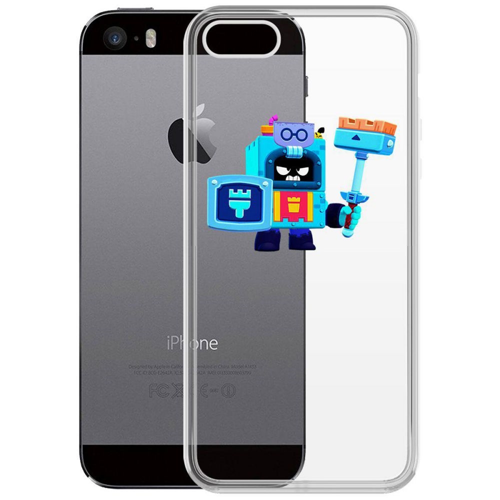 

Чехол-накладка Krutoff Clear Case Brawl Stars-Эш для iPhone 5/5s