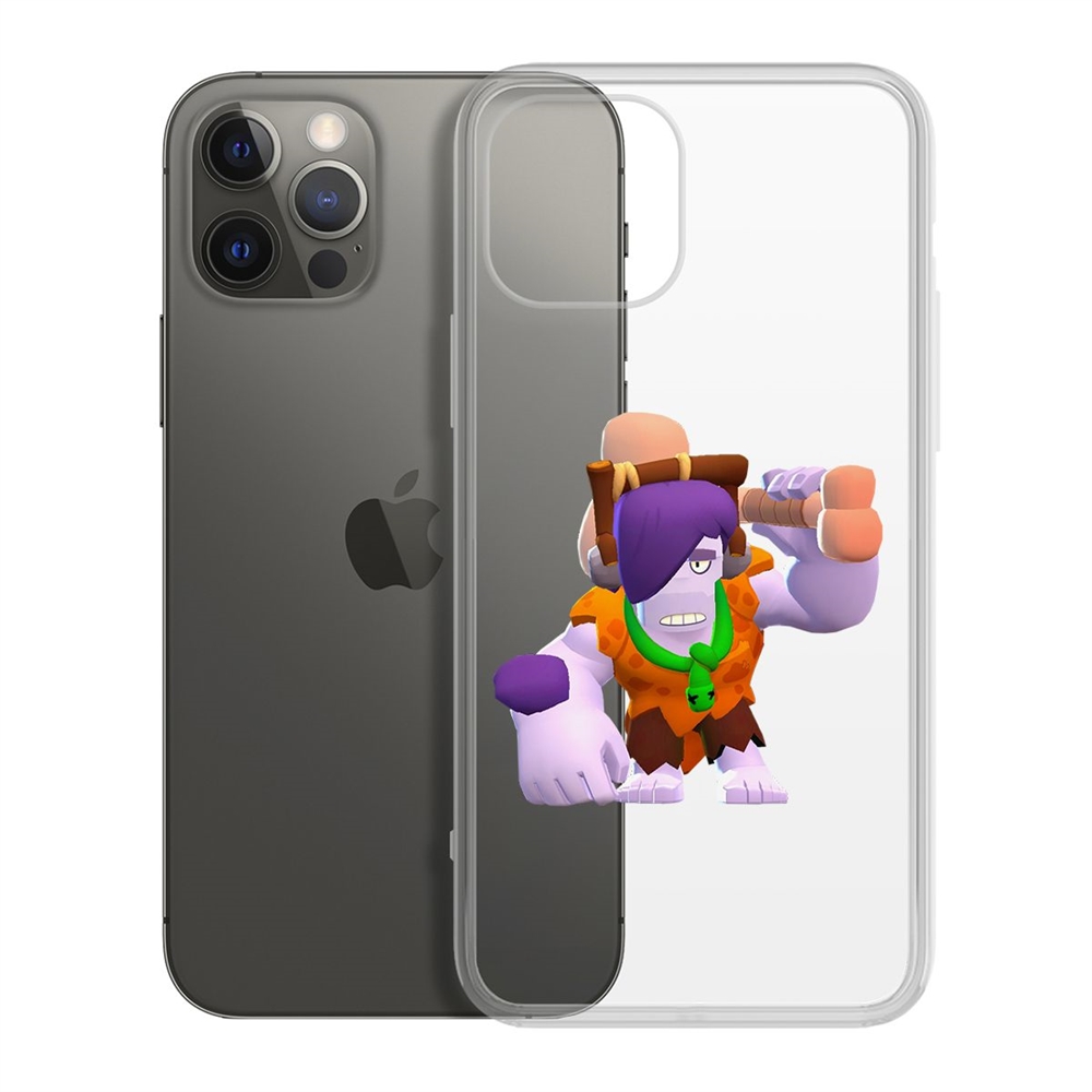 

Чехол-накладка Krutoff Clear Case Brawl Stars-Пещерный Фрэнк для iPhone 12/12 Pro, Прозрачный