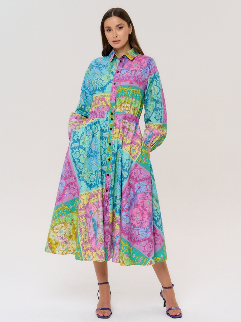 Платье женское Eleganzza ZZ-WD030311-N2 разноцветное 50 RU