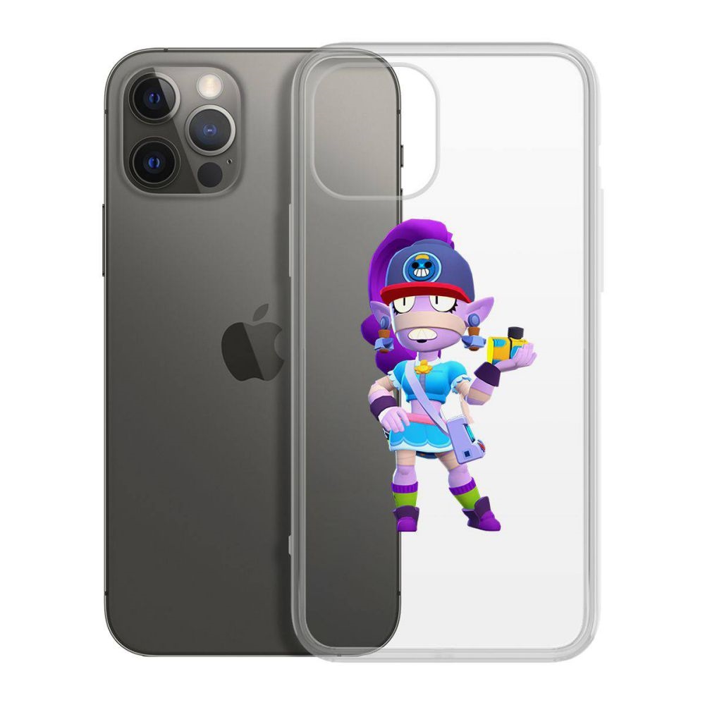 

Чехол-накладка Krutoff Clear Case Brawl Stars-Суперфанатка Эмз для iPhone 12 Pro Max, Прозрачный