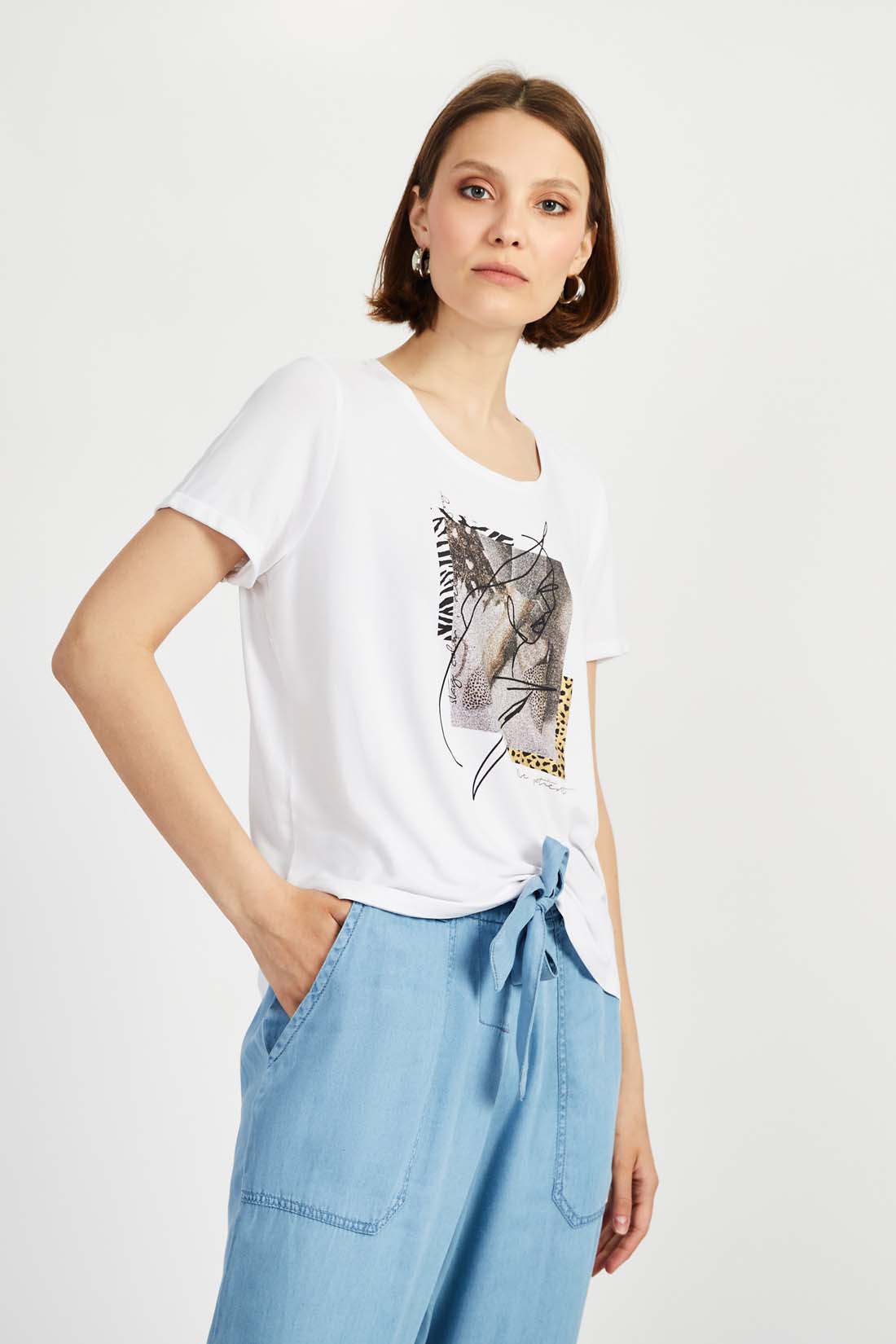 

Футболка женская Baon B2322093 белая S, Белый, B2322093