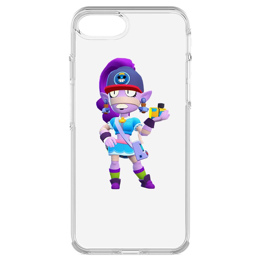 

Чехол-накладка Krutoff Clear Case Brawl Stars-Суперфанатка Эмз для iPhone 7/8/SE