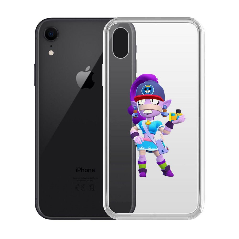 Чехол-накладка Krutoff Clear Case Brawl Stars-Суперфанатка Эмз для iPhone XR
