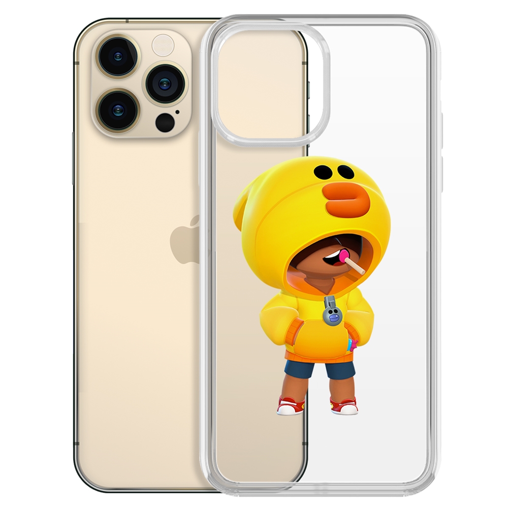 Чехол-накладка Krutoff Clear Case Brawl Stars-Леон Салли для iPhone 13 Pro Max