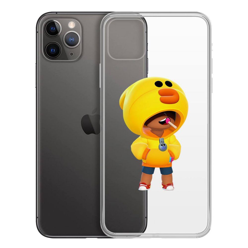 

Чехол-накладка Krutoff Clear Case Brawl Stars-Леон Салли для iPhone 11 Pro Max, Прозрачный