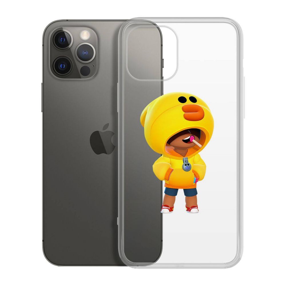 

Чехол-накладка Krutoff Clear Case Brawl Stars-Леон Салли для iPhone 12 Pro Max, Прозрачный