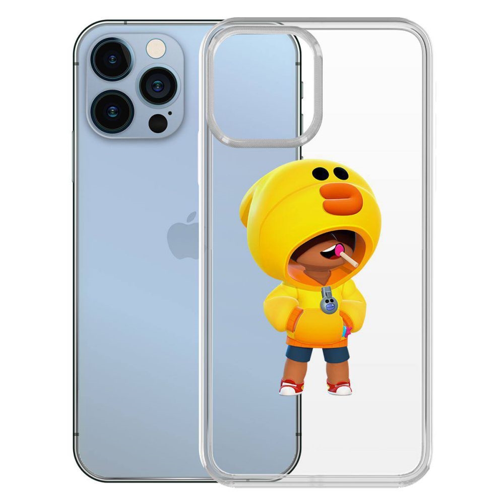 Чехол-накладка Krutoff Clear Case Brawl Stars-Леон Салли для iPhone 13 Pro