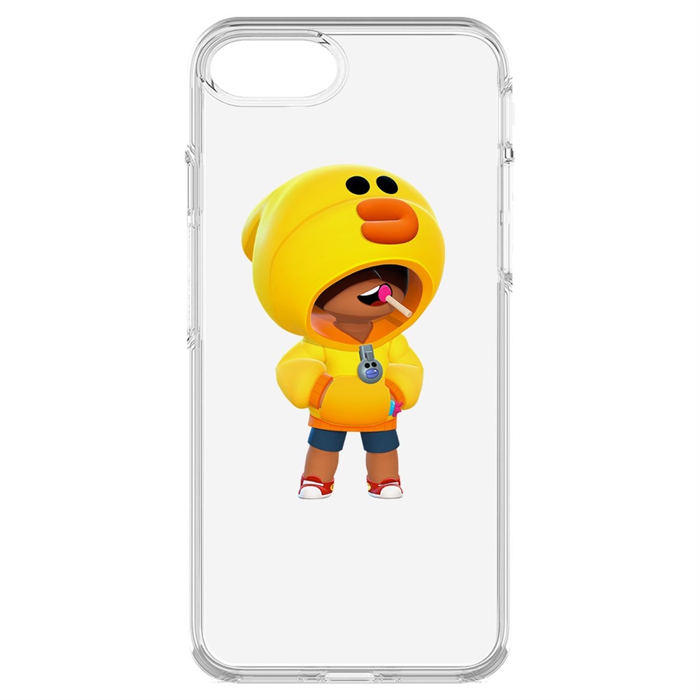

Чехол-накладка Krutoff Clear Case Brawl Stars-Леон Салли для iPhone 7/8/SE, Прозрачный