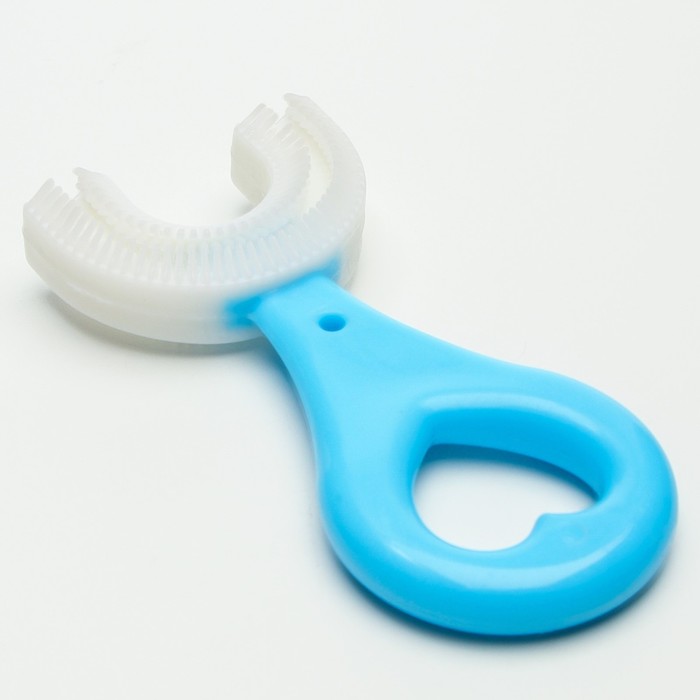 Детская зубная щетка-массажер,силикон, цвет голубой