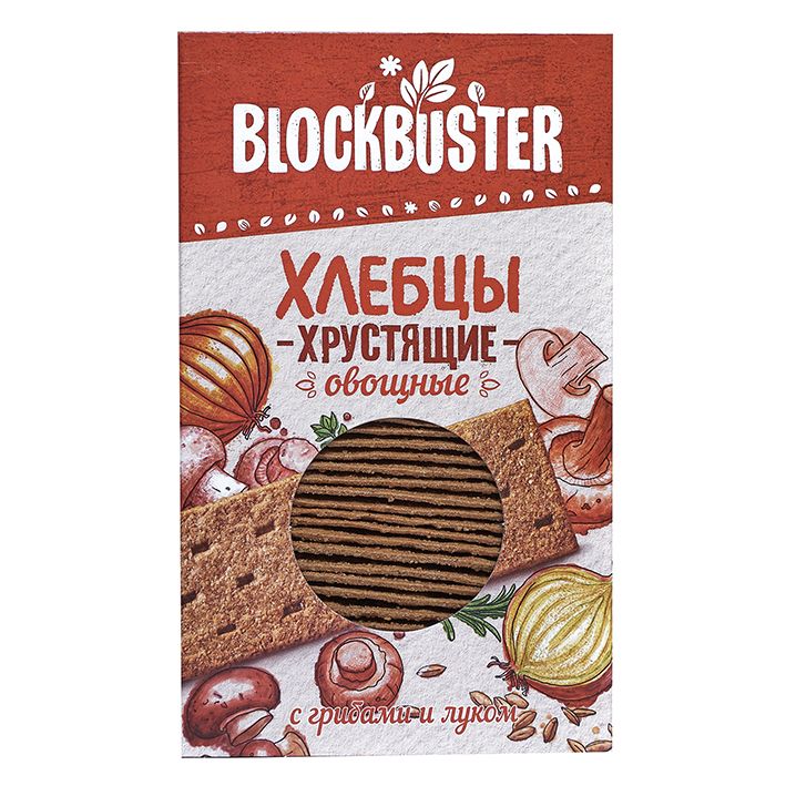 Хлебцы мультизерновые Blockbuster с грибами и луком 130 г