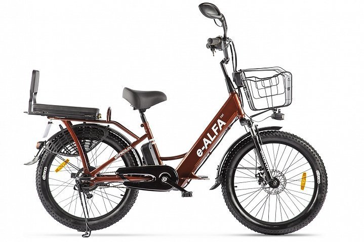 Электровелосипед Eltreco Велосипед Электровелосипеды e-Alfa Fat, год 2021 , цвет Коричневы