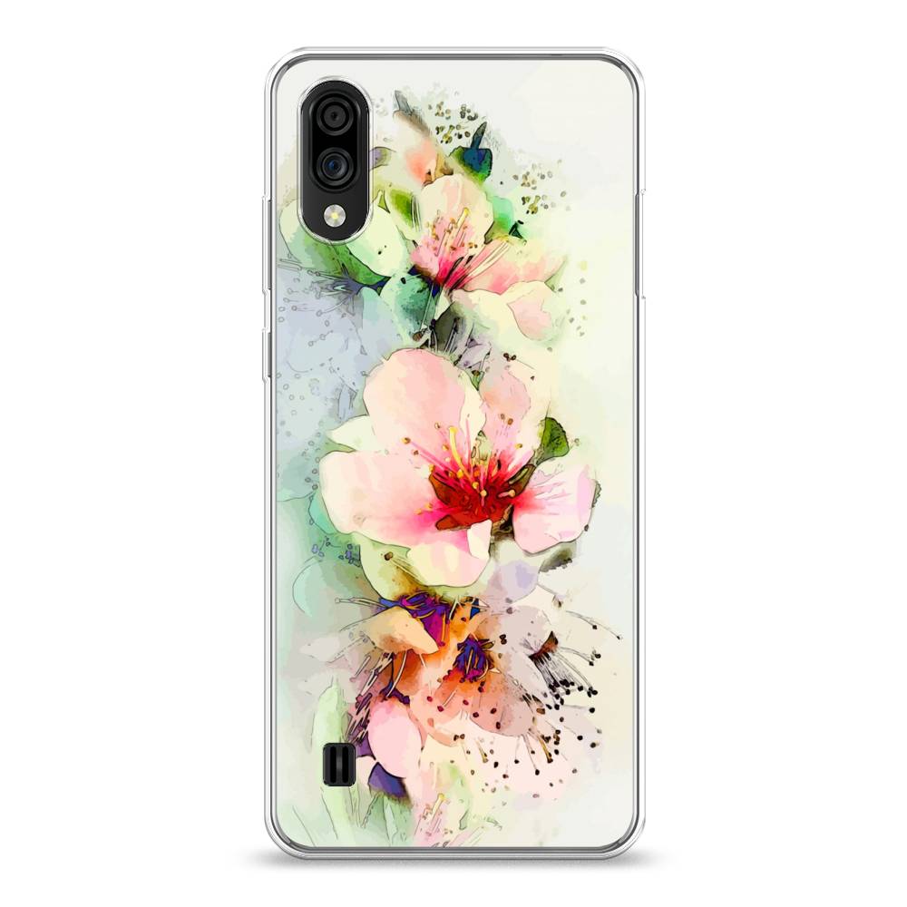 

Чехол на ZTE Blade A51 lite "Нежные цветы", Зеленый;розовый, 134950-2