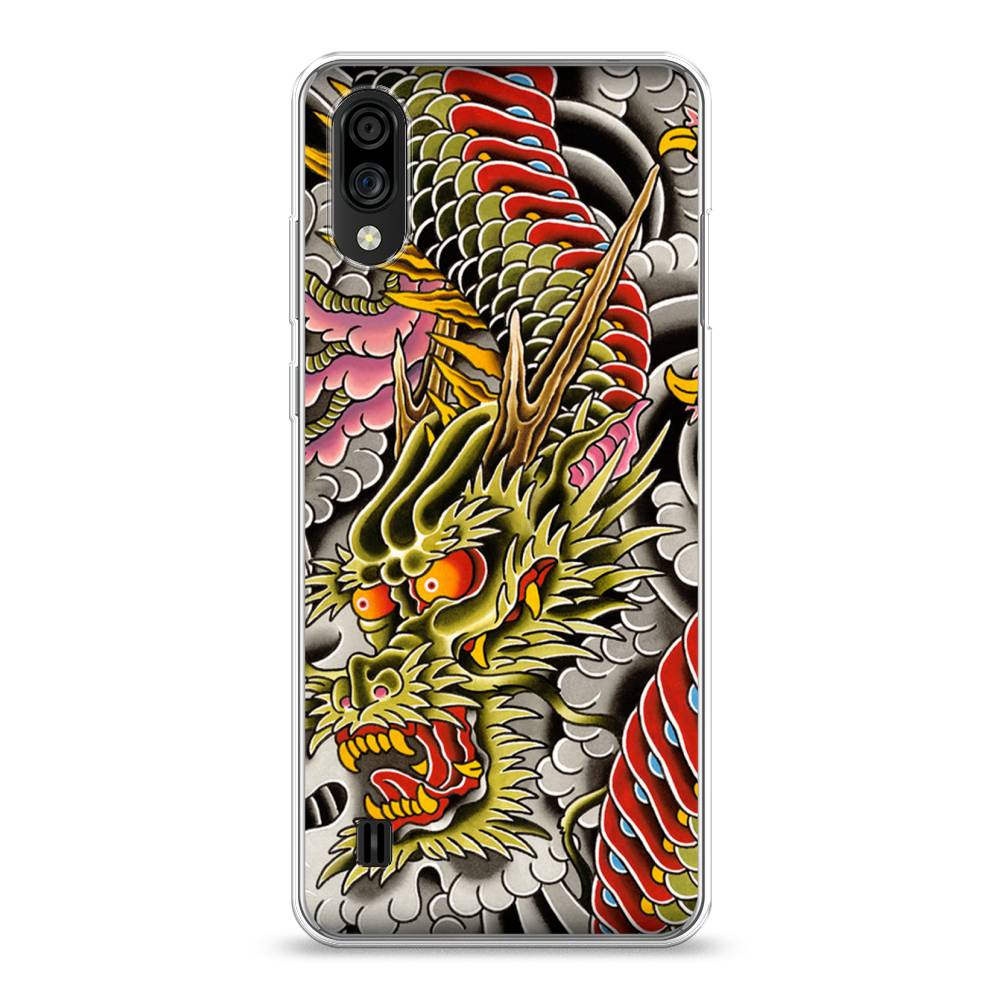 

Чехол на ZTE Blade A51 lite "Японский дракон", Желтый;розовый;красный, 134950-4