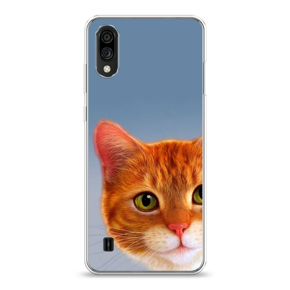 

Чехол на ZTE Blade A51 lite "Любопытный котик", Коричневый, 134950-1