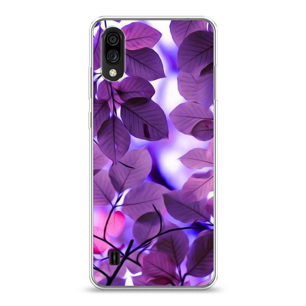

Чехол на ZTE Blade A51 lite "Сиреневые листики", Фиолетовый;голубой, 134950-2