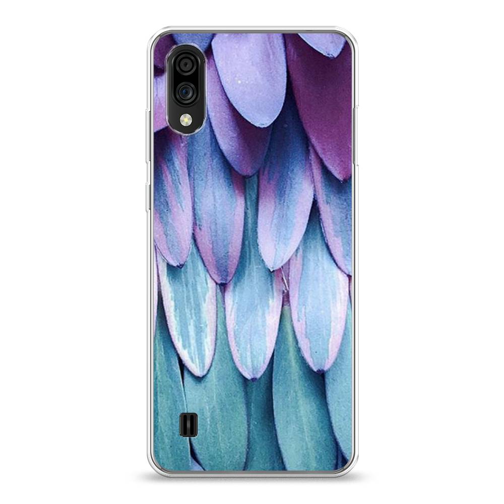 

Чехол на ZTE Blade A51 lite "Синее перо", Фиолетовый;голубой, 134950-3