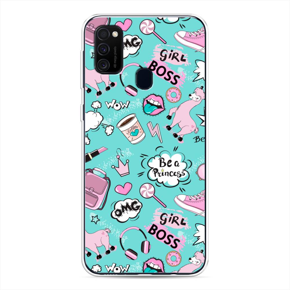 

Чехол Awog на Samsung Galaxy M30s/M21 "Стильная лама", Разноцветный, 29850-1