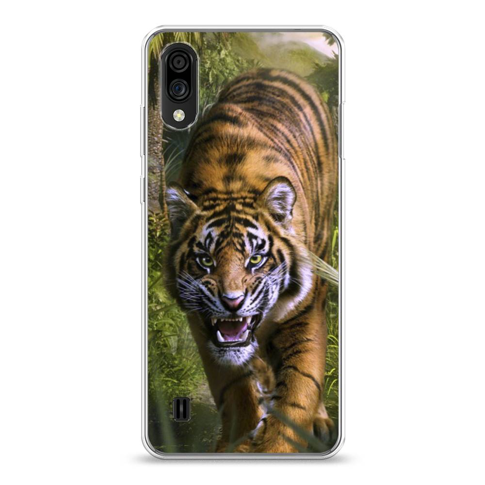 

Чехол на ZTE Blade A51 lite "Тигр в джунглях 2", Оранжевый;зеленый, 134950-1