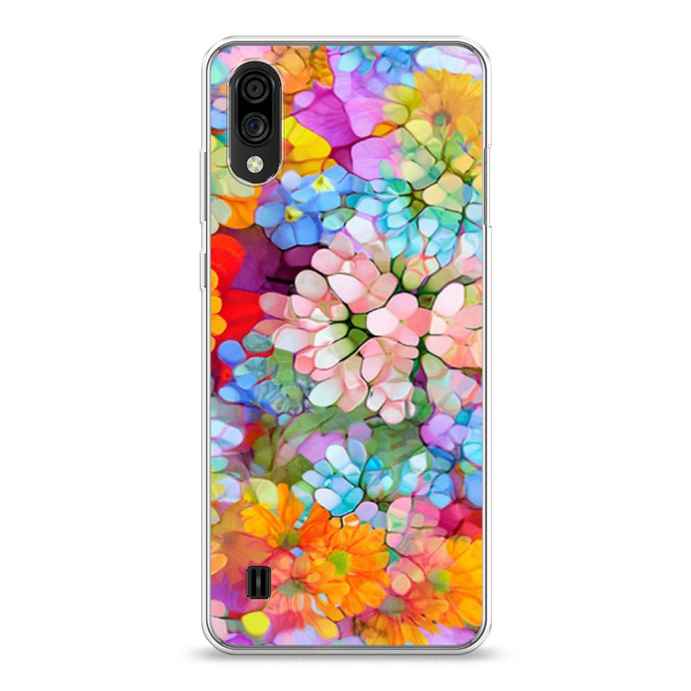 

Чехол на ZTE Blade A51 lite "Цветы витраж", Оранжевый;розовый;голубой, 134950-3