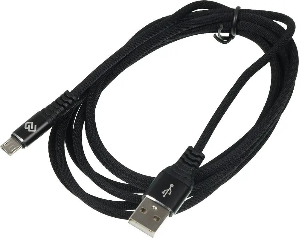 

Кабель Digma USB - Micro-USB, 2 А, 2 м, черный (microusb-2m-braided-blk)