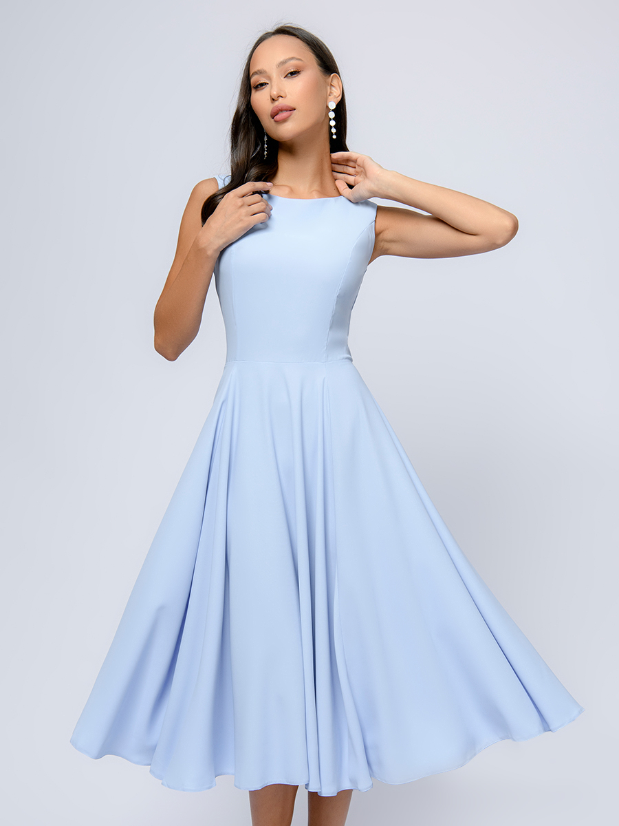 

Платье женское 1001dress 0200532SB голубое 46, 0200532SB