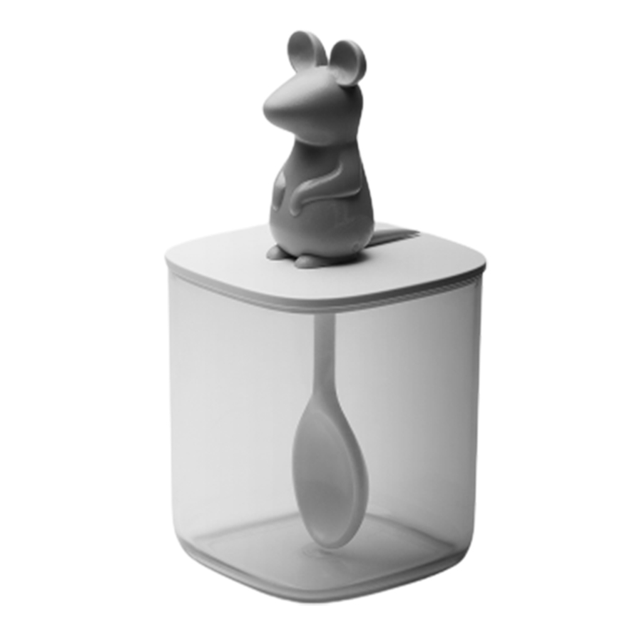 

Набор из 2 предметов Банка для сыпучих продуктов Qualy Lucky Mouse Seasoning 250 мл ложка, Серый