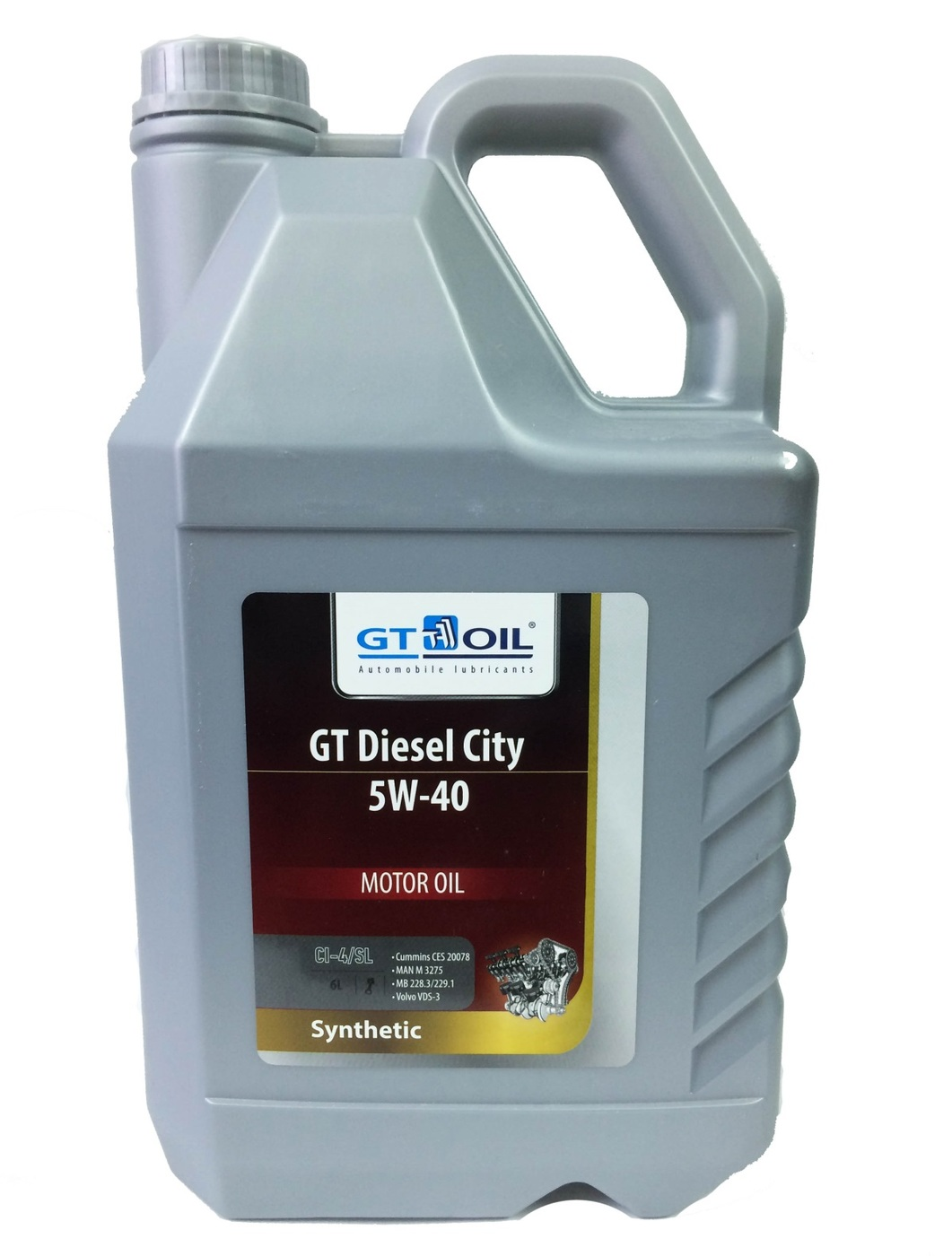 фото Масло gt oil мотороное diesel city, sae 5w-40, api ci-4/sl,(синтетика) 6 л