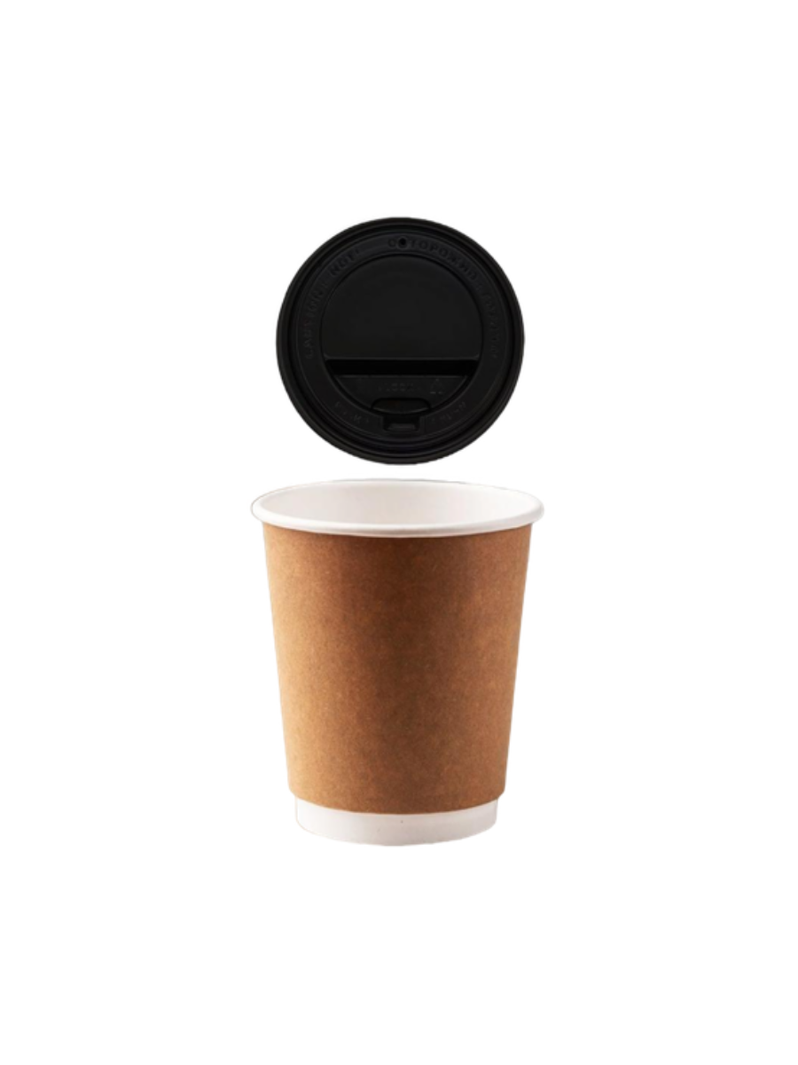 

Стаканчики Unity Coffee двухслойные крафт 350 мл 90 шт + крышки, Коричневый