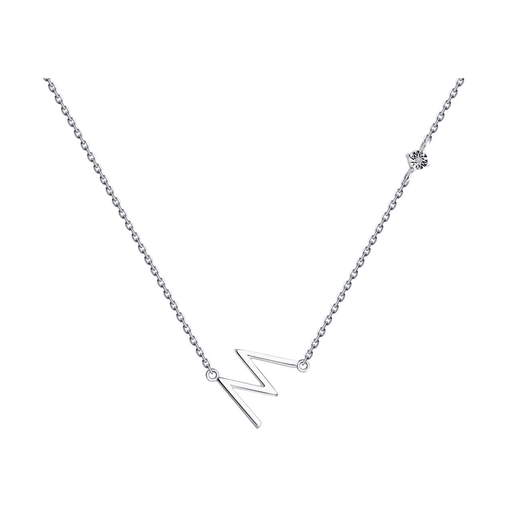 

Колье из серебра 40 см SOKOLOV 87070023, бриллиант, 87070023