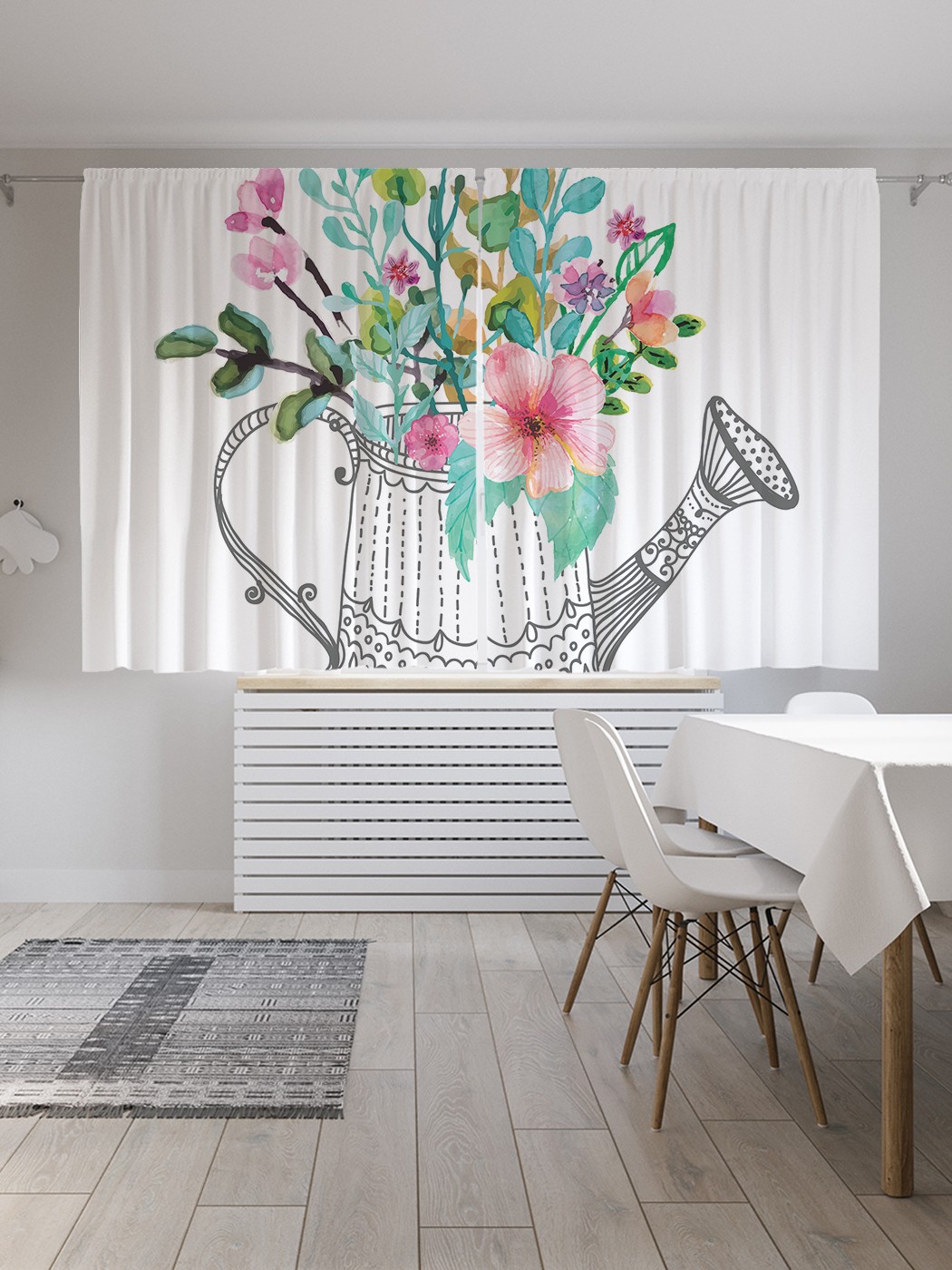 

Шторы JoyArty с фотопечатью "Букет в лейке" из сатена, 290х180 см, Букет в лейке