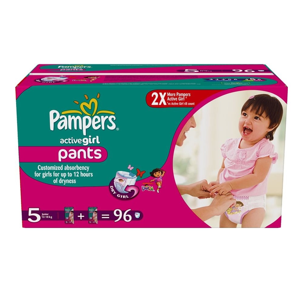

Подгузники-трусики Pampers Active Girl Pants 5 Junior 12-17 кг 96 шт