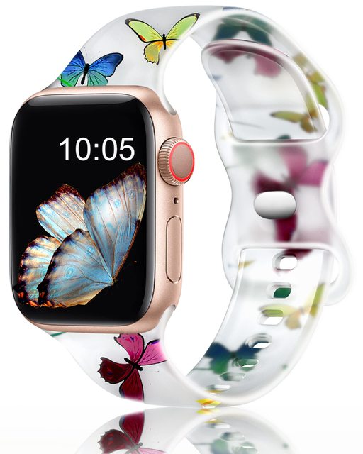 

Силиконовый ремешок для Apple Butterflies 42mm 44mm 45mm 49mm, Бирюзовый, Simple