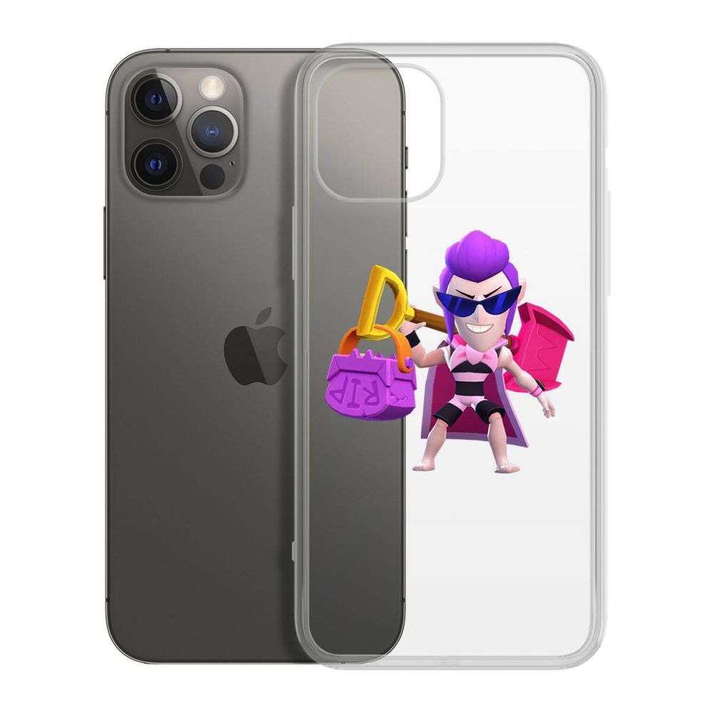 

Чехол-накладка Krutoff Clear Case Brawl Stars-Пляжный Мортис для iPhone 12 Pro Max, Прозрачный