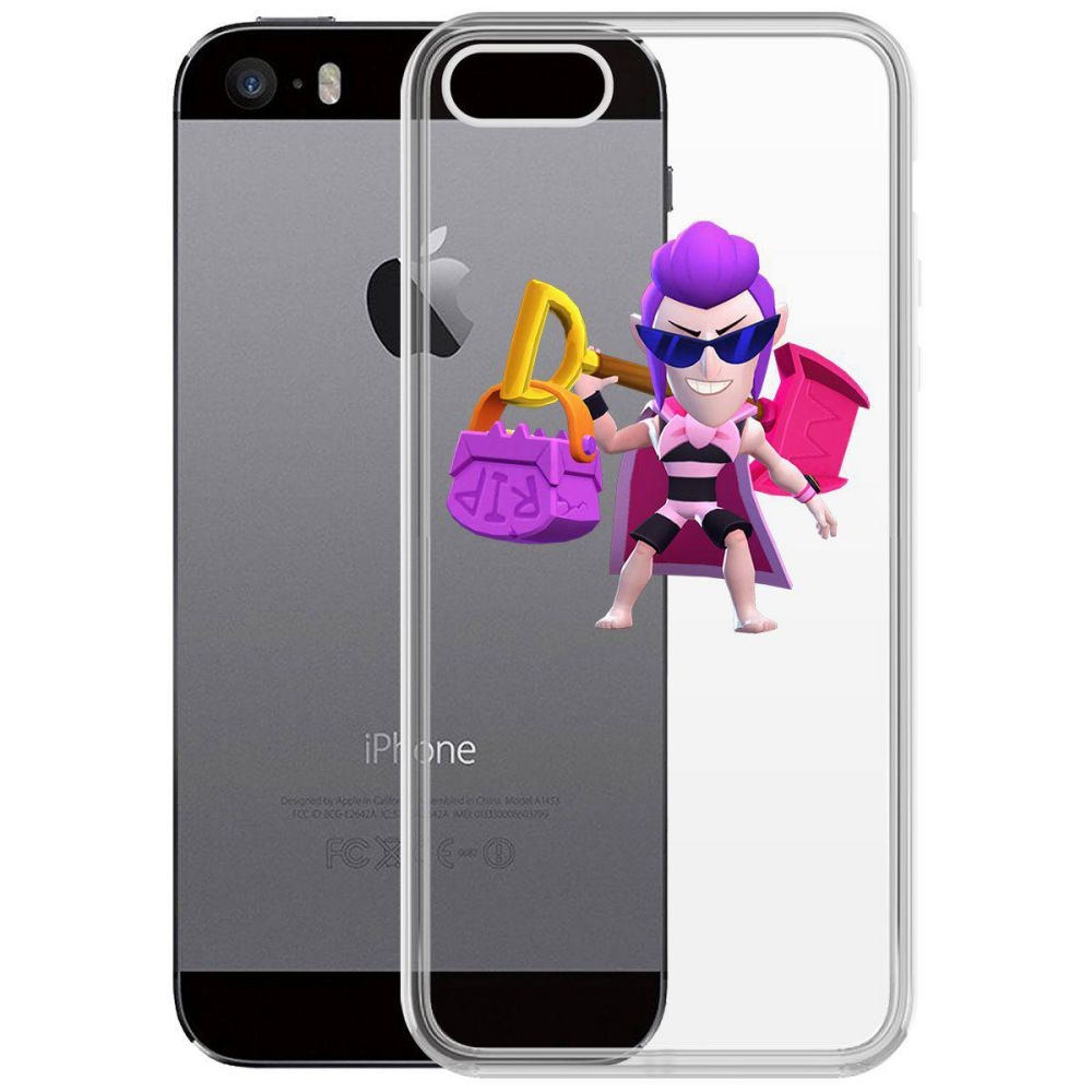 фото Чехол-накладка krutoff clear case brawl stars-пляжный мортис для iphone 5/5s