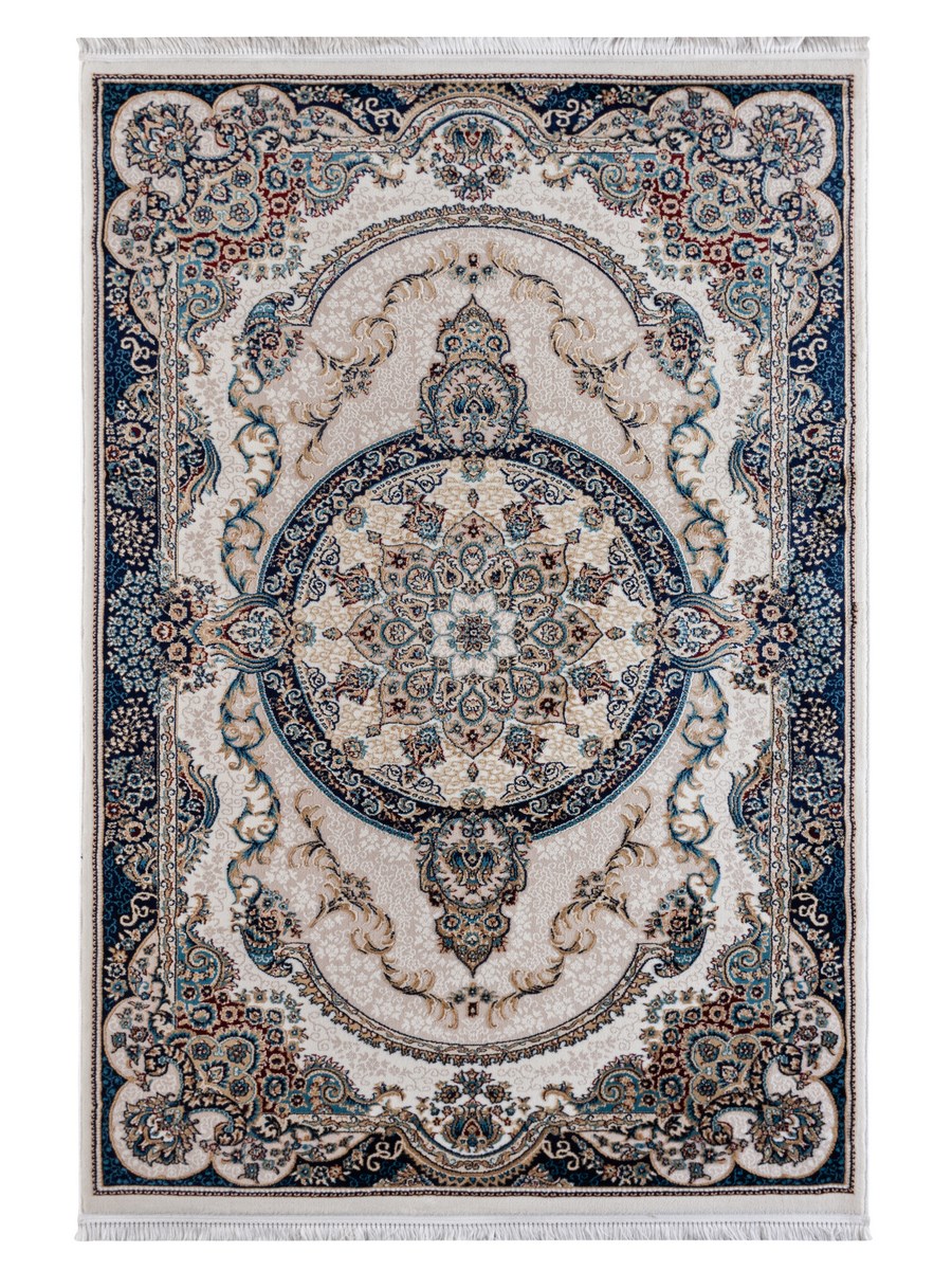 фото Ковер sofia rugs tebriz 4410a прямой крем/т.синий 150x300