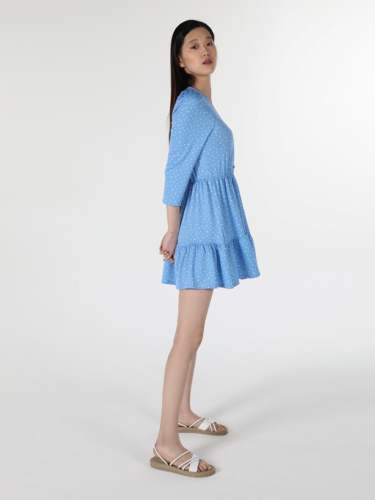 Платье Colins CL1057877_Q1.V1 голубое M