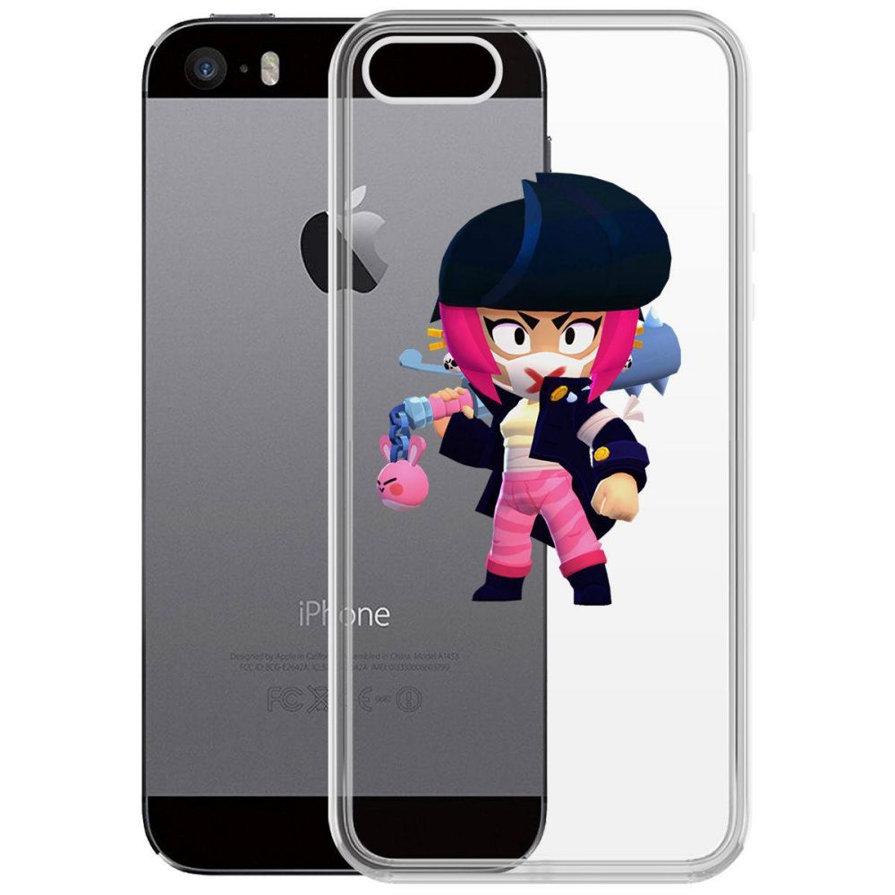 

Чехол-накладка Krutoff Clear Case Brawl Stars-Ужасная Биби для iPhone 5/5s, Прозрачный