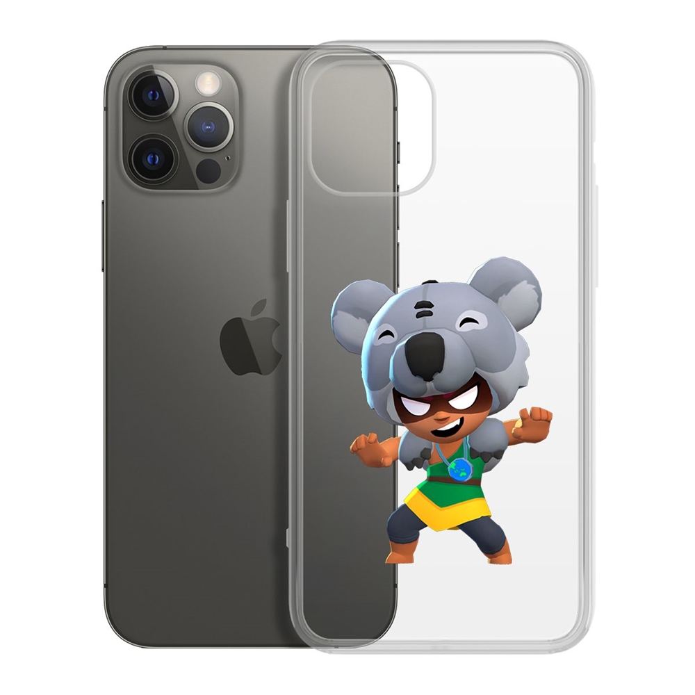 

Чехол-накладка Krutoff Clear Case Brawl Stars-Нита Коала для iPhone 12/12 Pro