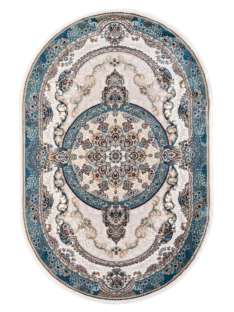 фото Ковер sofia rugs tebriz 4410a овал крем/голуб 120x180