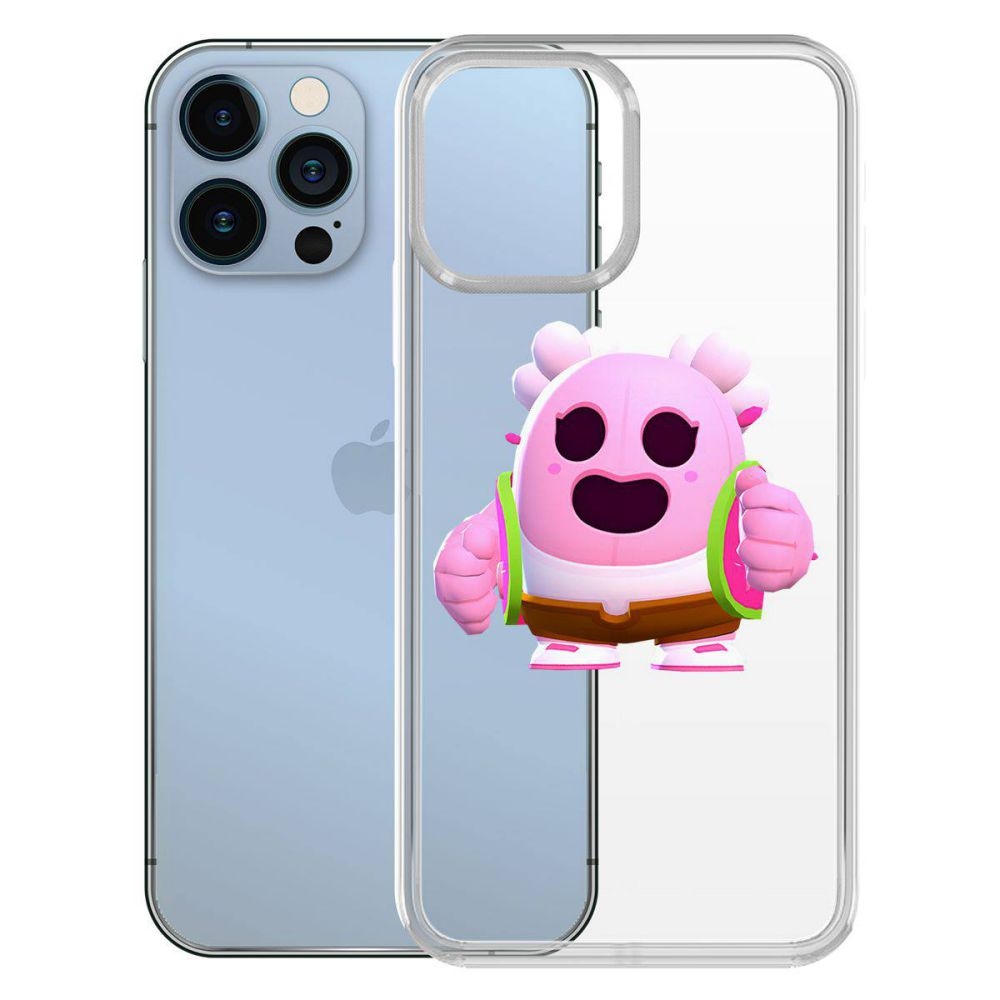 

Чехол-накладка Krutoff Clear Case Brawl Stars-Сакура Спайк для iPhone 13 Pro, Прозрачный