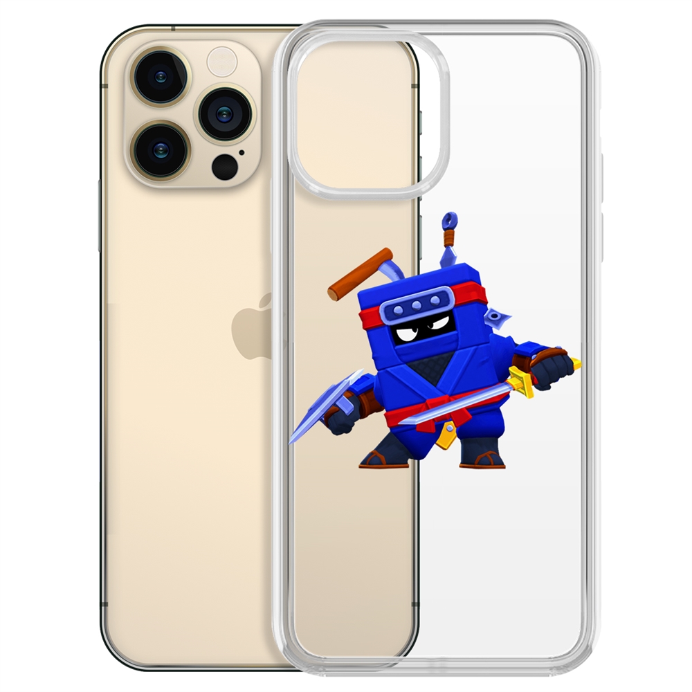 

Чехол-накладка Krutoff Clear Case Brawl Stars-Ниндзя Эш для iPhone 13 Pro Max, Прозрачный