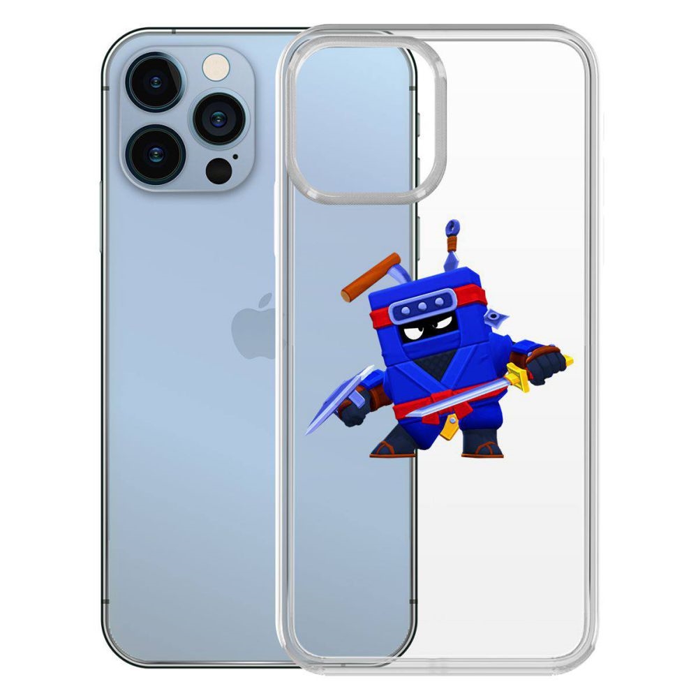 

Чехол-накладка Krutoff Clear Case Brawl Stars-Ниндзя Эш для iPhone 13 Pro, Прозрачный
