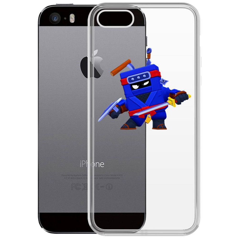 

Чехол-накладка Krutoff Clear Case Brawl Stars-Ниндзя Эш для iPhone 5/5s, Прозрачный