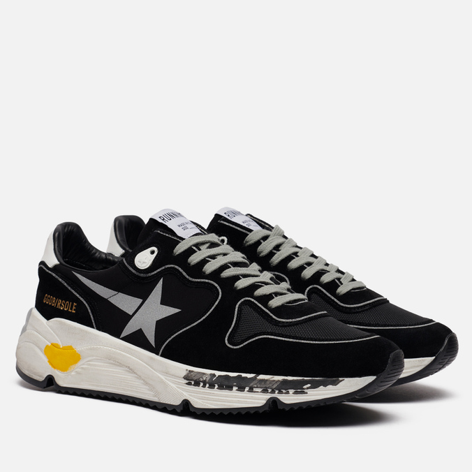 фото Кроссовки мужские golden goose running sole lycra/print star черные 41 eu