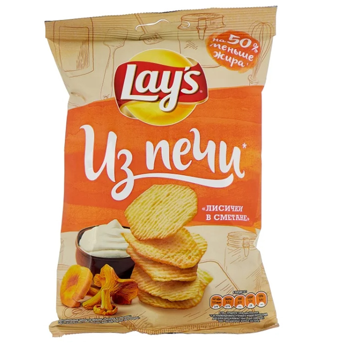 

Чипсы картофельные Lay's Из печи лисички в сметане 85 г