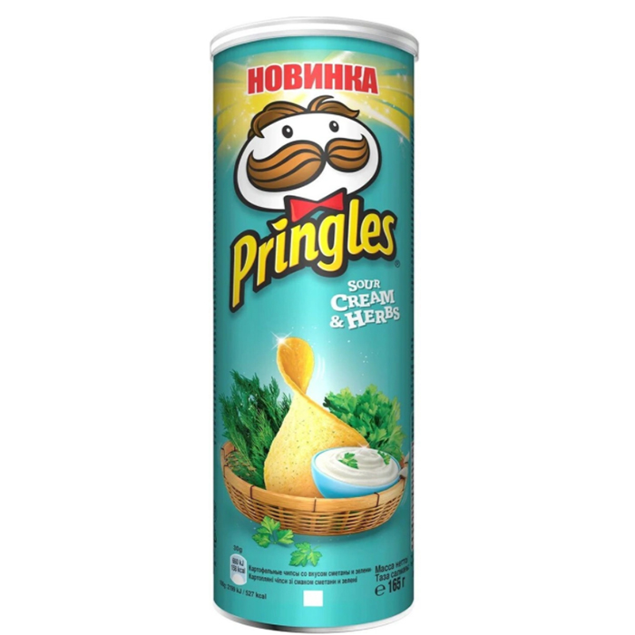 фото Чипсы картофельные pringles сметана и зелень 165 г