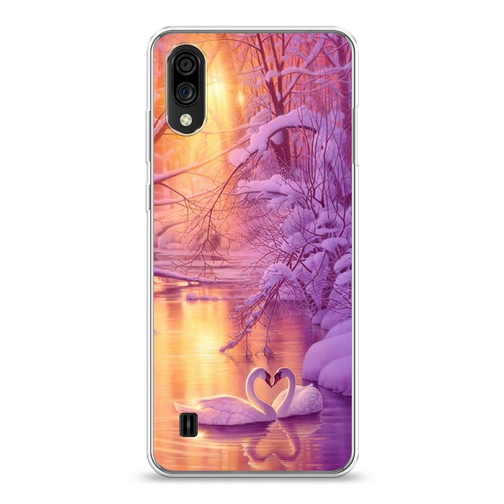 

Чехол на ZTE Blade A51 lite "Зима 1", Фиолетовый;желтый, 134950-2