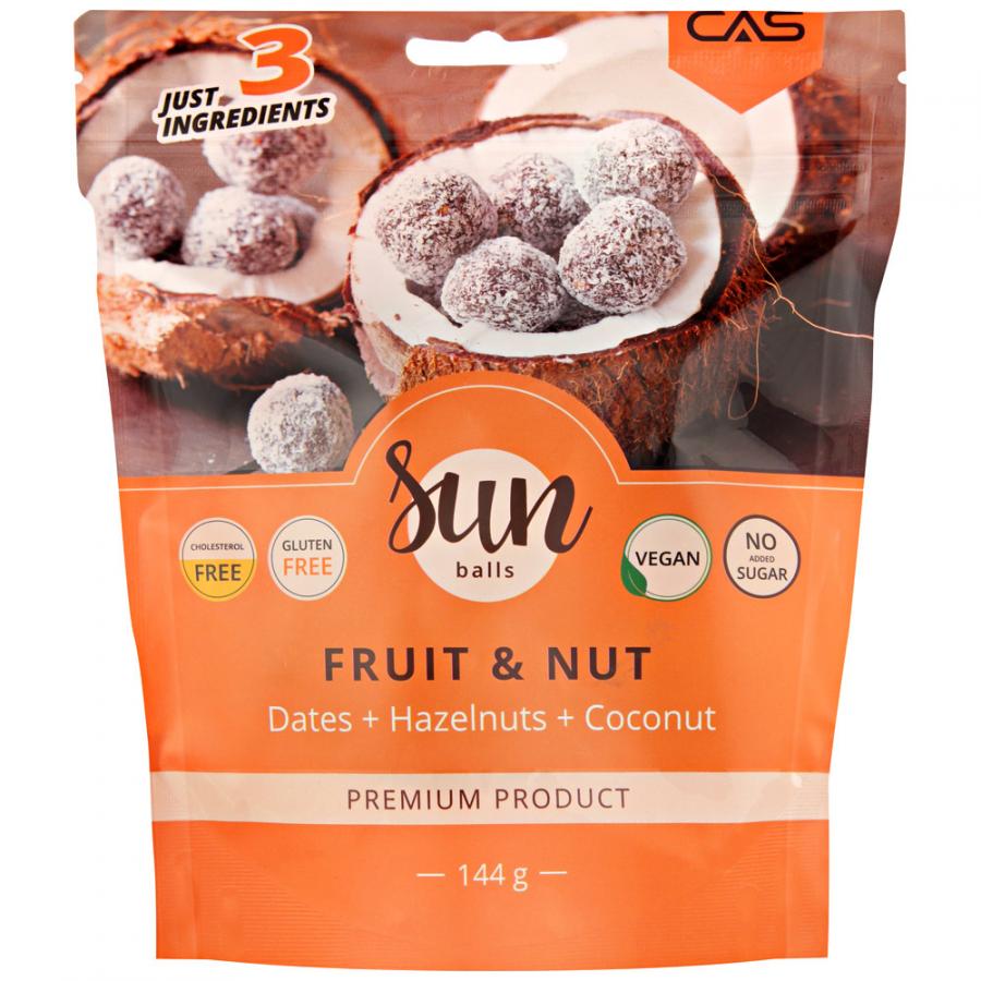 Шарики из орехов и сухофруктов Sun Balls финик-какао-фундук-кокос 144 г