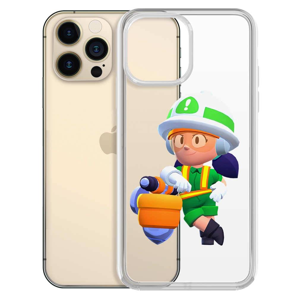 

Чехол-накладка Krutoff Clear Case Brawl Stars-Строительница Джеки для iPhone 13 Pro Max