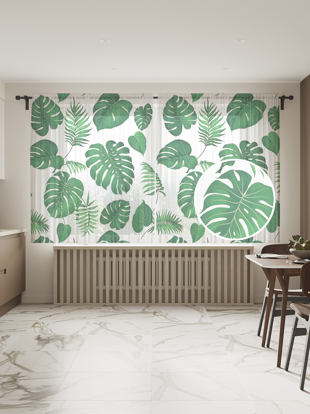 

Фототюль JoyArty "Папоротниковый дождь", 145x180см (2 полотна с лентой + 50 крючков), Папоротниковый дождь